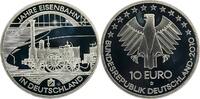 Germany Silver 10 Euro 2010 D 2010 Germany 175 Jahre Eisenbahn mit Zertifikat und Original Kapsel  Proof Stempelglanz