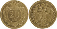Austrian Österreich 20 Heller 1907 KM#2803 VZ 30,00 EUR  zzgl. 5,00 EUR Versand