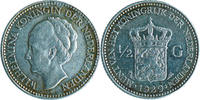 NETHERLANDS 1/2 GULDEN 1929 KINGDOM - WILHELMINA, 1890-1948 KM#160 -