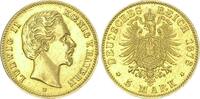 Bayern 5 Mark 1878 D Ludwig II. ss-vz, winz. Kr., selten!