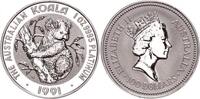 Australien 100 Dollars (1 Oz Platin) 1991 - Koala Unzirkuliert in Originalkapsel
