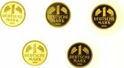 BRD 5x 1 Mark 2001 A, D, F, G, J Goldmark, Deutsche Mark, Komplettserie st