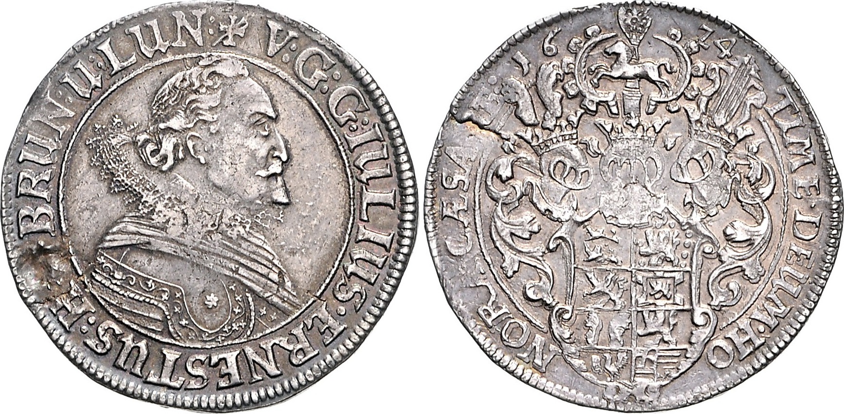 Braunschweig Lüneburg Dannenberg Reichstaler 1624 Julius Ernst 1598