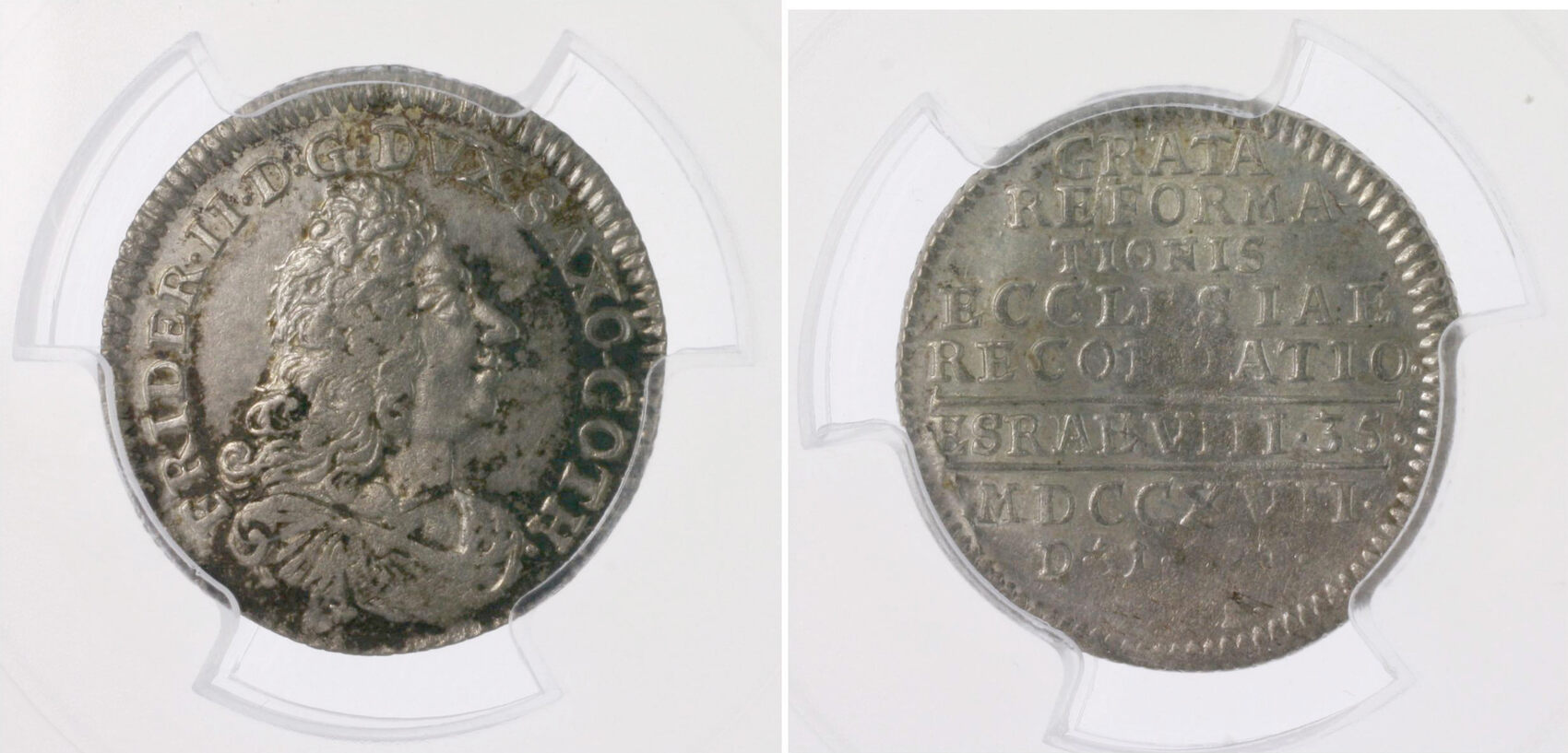 SachsenGotha Altenburg Groschen 1717 Friedrich II. (16911732) v+