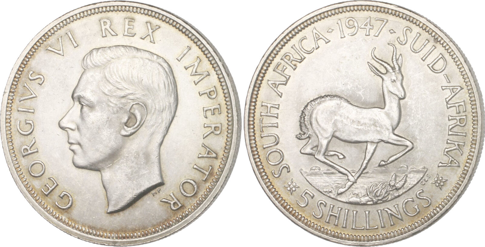 Südafrika 5 Shilling 1947 George VI 1936 1952 vz MA Shops