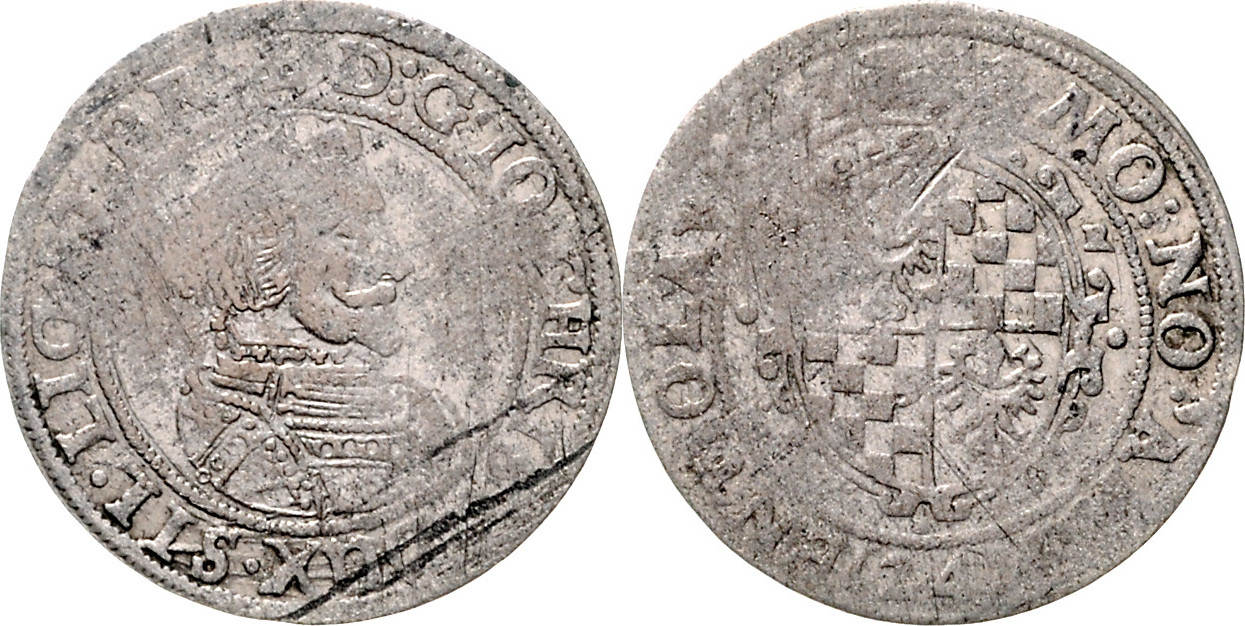 Schlesien-Liegnitz-Brieg Kipper 24 Kreuzer 1622 H R Johann Christian