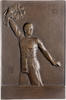 Kunstgüsse und -Prägungen Bronzegussplakette, einseitig "Kampf/Sieg" -