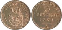Brandenburg in den Marken - Preussen 3 Pfennige Wilhelm I. 1861-1888 -