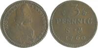 Mainz - Erzbistum 3 Pfennig Johann Friedrich Karl Graf von Ostein 1743-1763 -