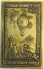 Luftfahrt - Ballon Messing-Plakette, einseitig a.d. Gorden-Bennett-Cup in Stuttgart -