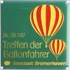Luftfahrt - Ballon Bronze-Plakette, versilbert u. farbig emailliert a.d. Treffen der Ballonfahrer vom 24.-26.7.87 in der Seestadt Bremerhaven -