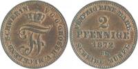 Mecklenburg - Schwerin 2 Pfennige Friedrich Franz II. 1842-1883 -