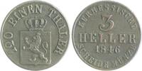 Hessen-Kassel 3 Heller Wilhelm II. und Mitregent Friedrich Wilhelm 1831-1847 -