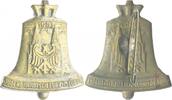 Abzeichen aus Messingblech 1953 Allgemein Veranstaltungsabzeichen in Glockenform ss-vz, m. intaktem Nadelsystem