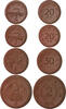 Lot von 4 Stücken: 1921 Freistaat Sachsen Porzellanmünzen prfr.