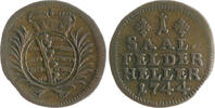 Sachsen-Coburg-Saalfeld Heller 1744 Christian Ernst und Franz Josias 1729-1745 ss+ kl. Zainende