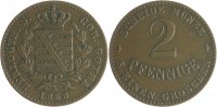 Sachsen-Coburg-Gotha 2 Pfennige Ernst II. 1844-1893
