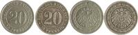 Kaiserreich Lot von 2 Stücken: 20 Pfennig