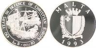 Malta 5 Lira - 10 Ecu Verteidigung Europas - Drei Schiffe