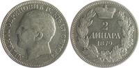 Serbien 2 Dinar Milan IV. Obrenovic 1868-1882