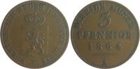 Reuss-Schleiz 3 Pfennige Heinrich LXVII. 1854-1867