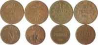 Finnland Lot von 4 Stücken: 5 u. 10 Penniä Alexander II. von Rußland 1855-1881