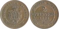 Sachsen 2 Pfennig Johann 1854-1873 -