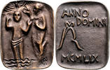 Kunstgüsse und -Prägungen Bronzeguss Jahresgabe der Glockengiesserei Rincker, a.d. Taufe -