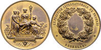 Belgien Bronzemedaille, vergoldet Leopold II. 1865-1909 -