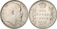 Britisch-Indien Rupee Edward VII. 1901–1910, seltener Jahrgang -