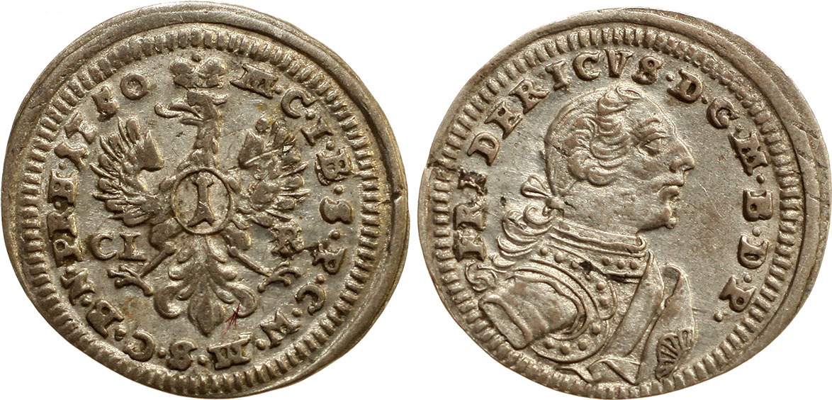 Germany kreuzer 1750 BrandenburgBayreuth Friedrich II. 173563 CLR XF