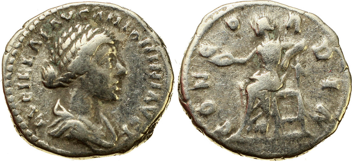 Roman Empire AR Denarius 161-169 Lucilla, Rome, CONCORDIA VF | MA-Shops