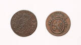 Germany-Pfalz Kurlinie zu Sulzbach 1/4 kreuzer, 1 zollpfennig 1777,1766 Karl Theodor, 2pcs lot