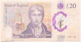UK / Great Britain 20 pounds 2018 Error note misprint red line