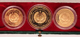 Uzbekistan 1-10-100 Som 1994 3 coin pattern set in original case, RRR! Proof