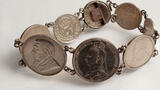 UK bracelet variate Victoria schilling, threepence + Zar schilling, sixpence