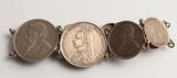 UK bracelet variate Victoria schilling, threepence + Zar schilling, sixpence