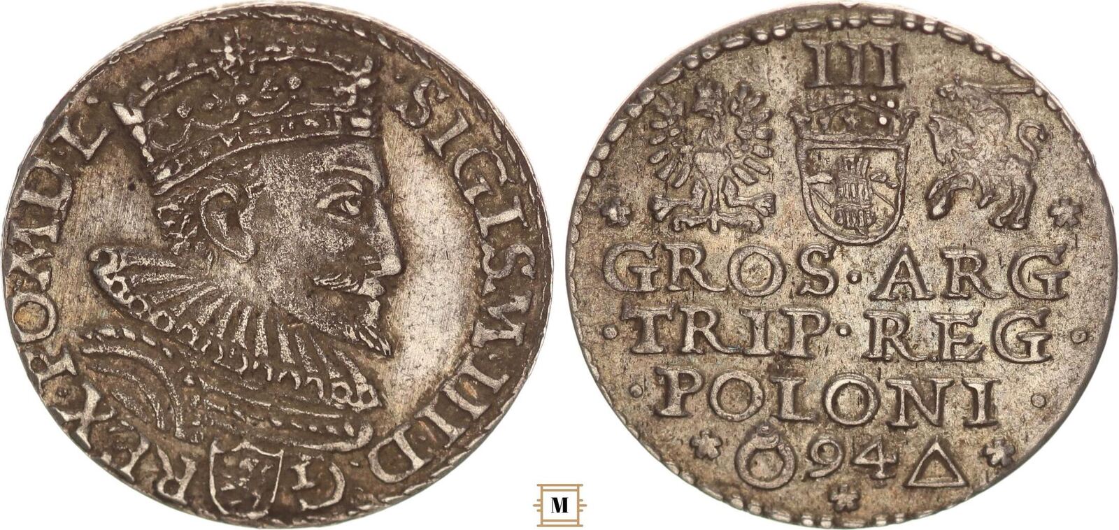 Poland 3 Groschen 1594 Sigismund III., Marienburg | MA-Shops