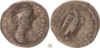 Roman Empire AR denarius Faustina Junior, Consecratio eagle -