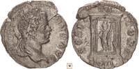 Roman Empire AR denarius Caracalla, SOSPITATORI IOVI, Jupiter standing in tetrastyle temple, R! -