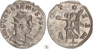 Roman Empire AR Antoninianus Gallien, VICT GERM, Victory advancing left, captive at feet -