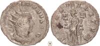 Roman Empire AR Antoninianus Valerian I., CONCORDIA MILITVM, Concordia holding signum in each hand -
