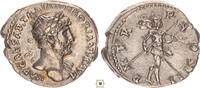 Roman Empire AR denarius Hadrian, P M TR P COS III, Mars advancing right -