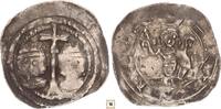 Austria friesacher pfennig Eberhard II., Zwischen zwei bischofs brustbildern ein auf ragendes kreuz -