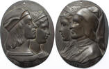 Italy - Firenze Bronzed Pewter Plaque Raffaelo e Fornari and Dante e Beatrice -
