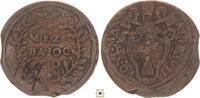 Italy, Papal States 1/2 baiocco Alessandro VII., Gubbio -
