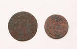 Germany - Convey Abtei 4 pfennig, 1 pfennig Maximilian von Horrich, Theodor von Brabech 2 pcs lot -
