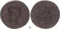 AE sestertius 98-117 Roman Empire Trajan, FORTUNA REDVCI, Fortuna seated 
