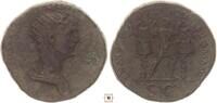 AE dupondius 98-117 Roman Empire Trajan, SENATVS POPVLV QVE ROMANVS, Emperor between trophies 