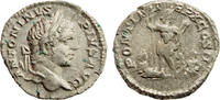 Roman Empire AR Denarius Caracalla, Caracalla holding spear and parazonium -